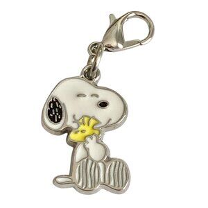 Peanuts Snoopy Woodstock Clip On Charm Zipper Pull Purse Charm Signed Enamel